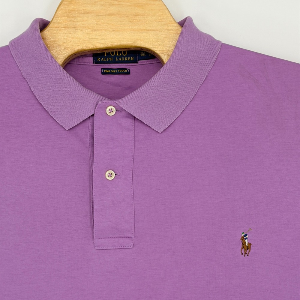 Polo Ralph Lauren Polo Mens XLT Purple Classic Pima Soft Touch Cotton Pony Logo